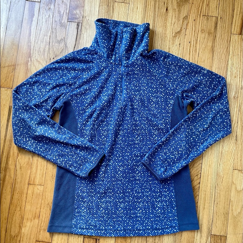 NEW w/o Tags Columbia Blue Speckled Quarter Zip Fleece Sweatshirt Size Medium